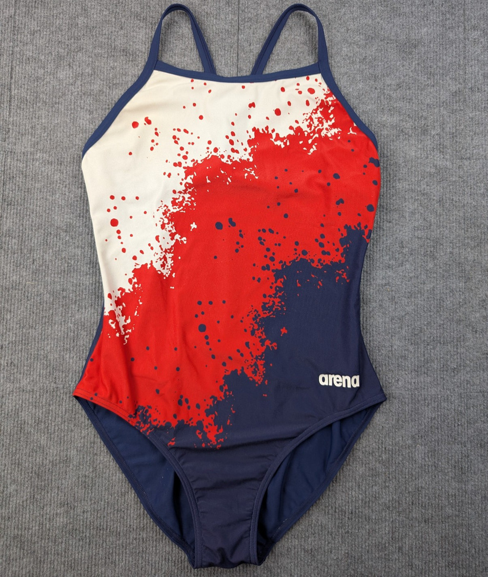 Arena Max Life One Piece Swimsuit Womens 38 Spray Paint Challenge Athletic USA